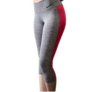 Nike Capri Workout  Leggings Dri-Fit Size M  Grey and Pink
